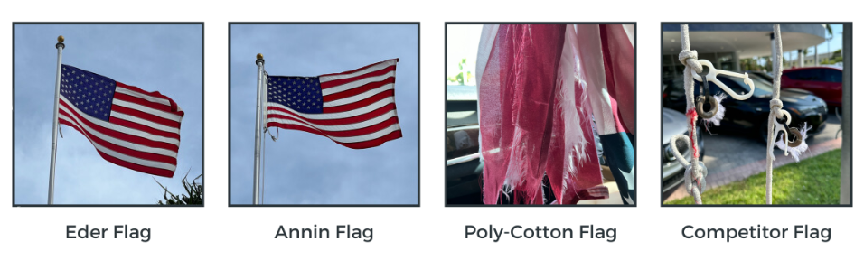 American flags on their last day or flying for an experiment